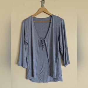 Logo Women's Gray Open-Front Top